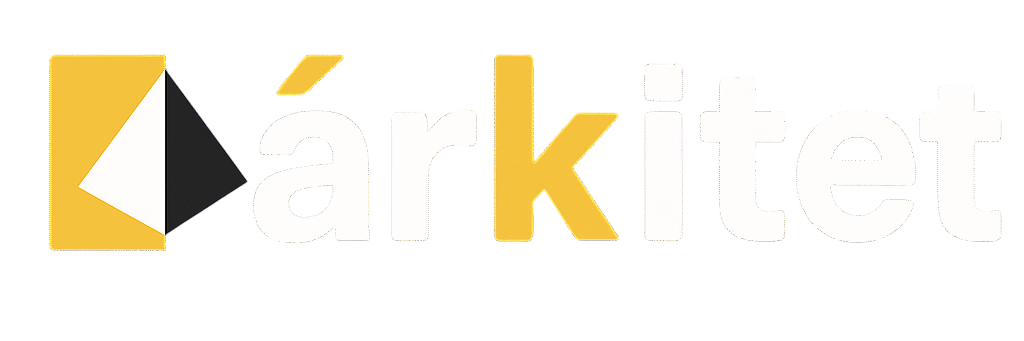 logo arkitet blanco y dorado